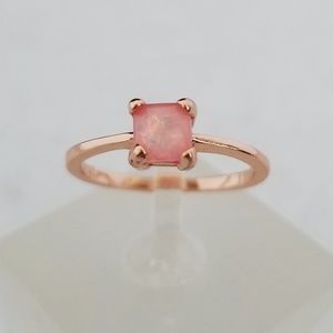 Delicate Rose Gold & Pink Opal Ring